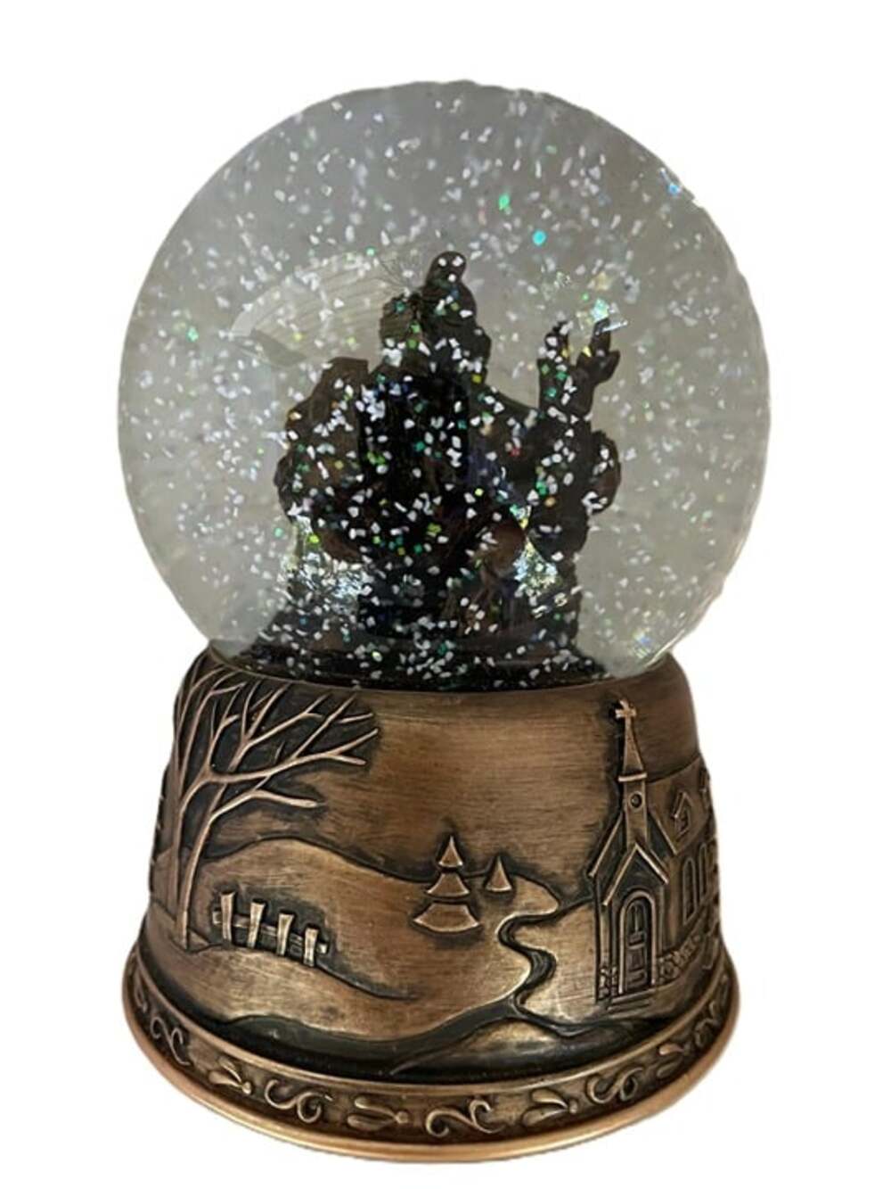 Vtg Target Christmas Snow Globe Musical Santa Reindeer 2007 (Clear Water Inside)